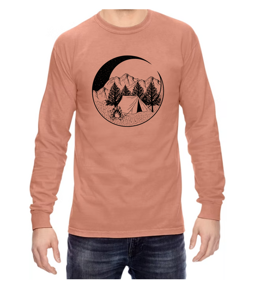 Camping Outdoors Comfort Colors Unisex Long Sleeve (no pocket)