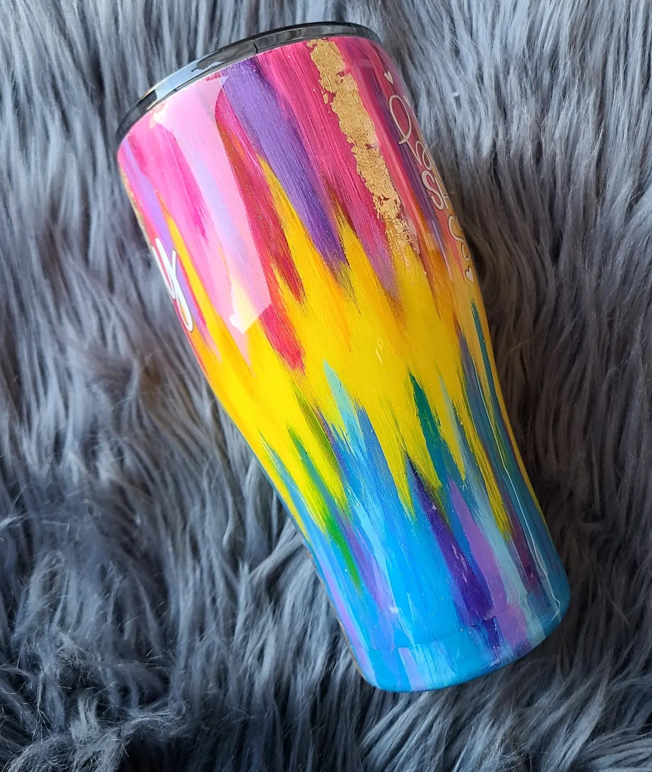 Rainbow Paint Tumbler