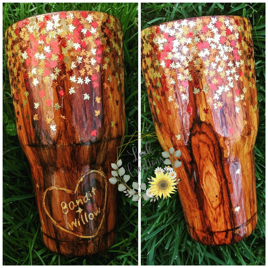 Custom Tree Leaf Tumbler