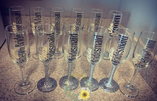 Wedding Party Champagne Glasses