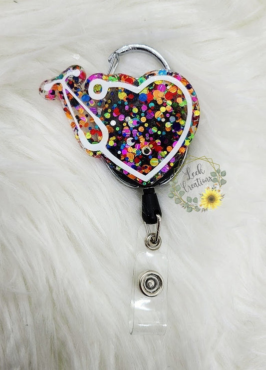 Nurse Heart Stethescope Badge Reel ATTACHMENT ONLY