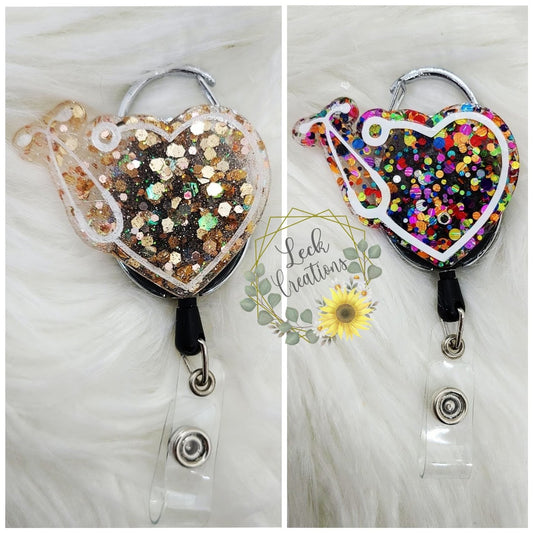 Nurse Heart Stethescope Badge Reel ATTACHMENT ONLY