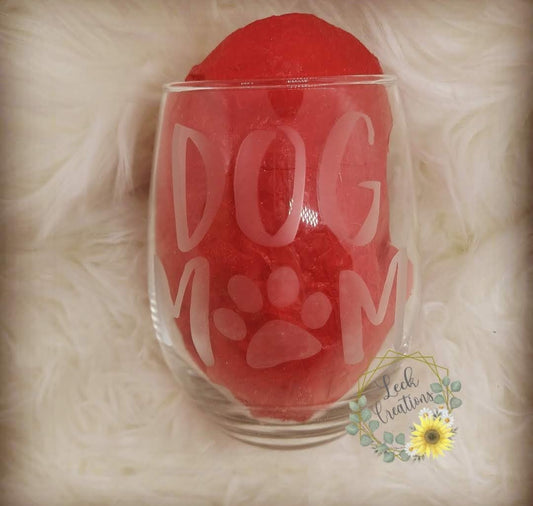 Dog Mom Glass