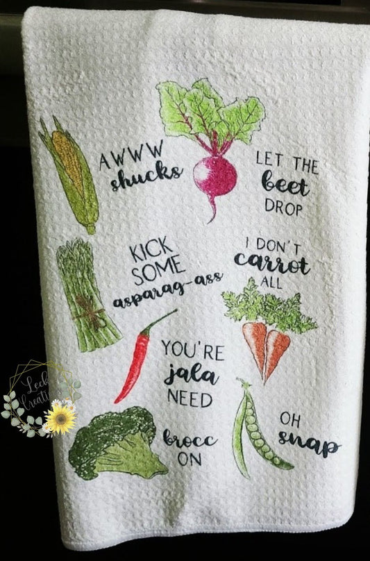 Funny Veggie Kitchen Towels