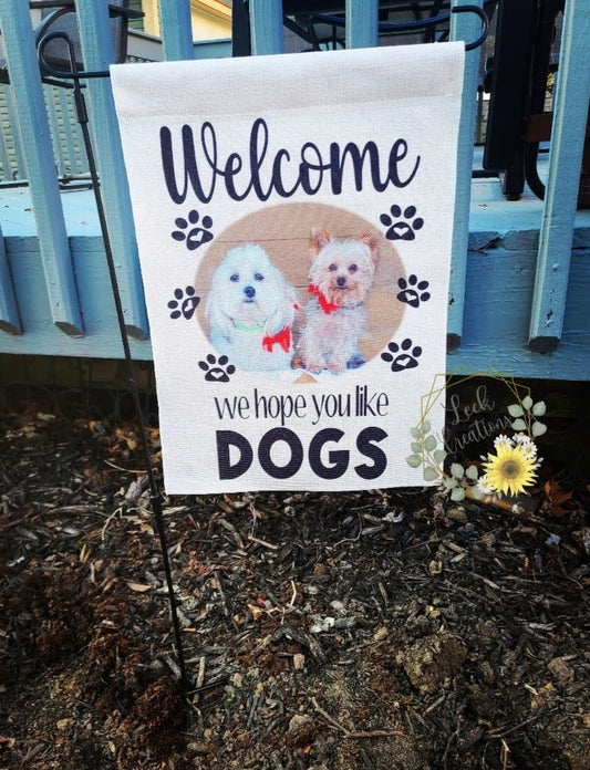 Custom Welcome Pet Yard Flag