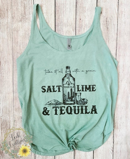 Take With Salt Lime Tequila Tank Top