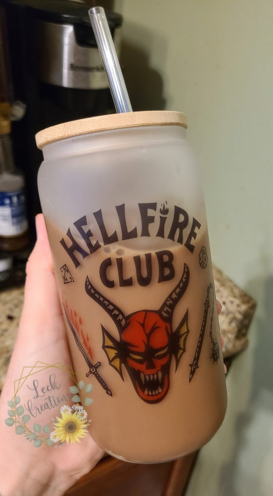 Hellfire 16oz Frosted Glass Can