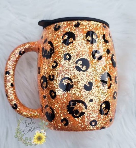 RTS 14oz Mug Skull Leopard Print Tumbler