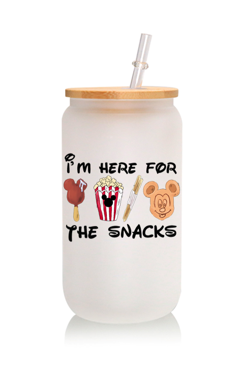 Snacks 16oz Frosted Glass Can