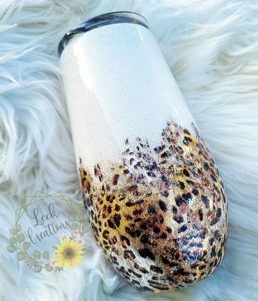 RTS 17oz Wine Bad Mom's Club Leopard Print Tumbler